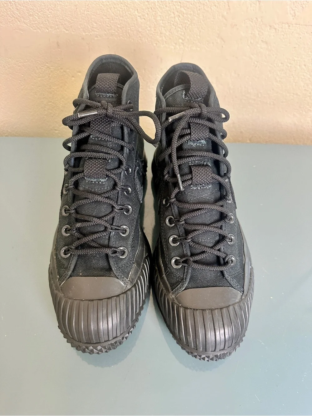 Converse All Star Mountain Club Black High Top Boots M 8 W 9.5 Fleece Lined